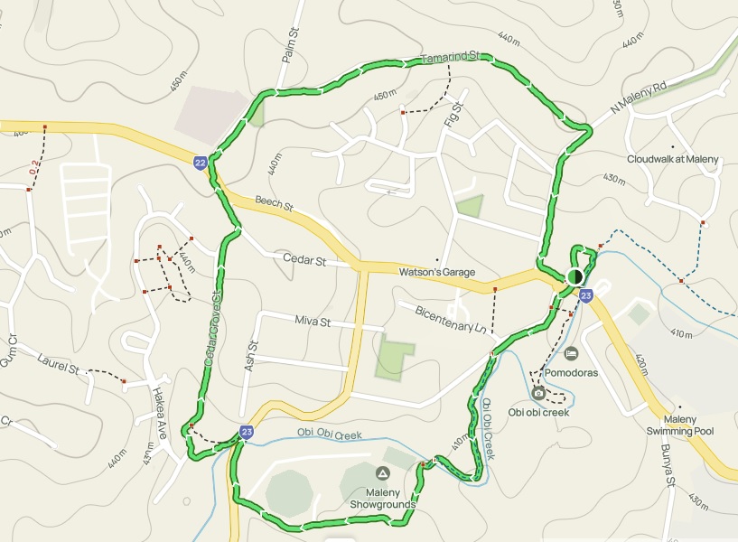 Map of the Maleny Hills City Walk
