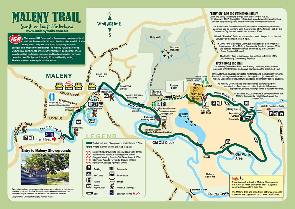 Map of the Maleny Trail 