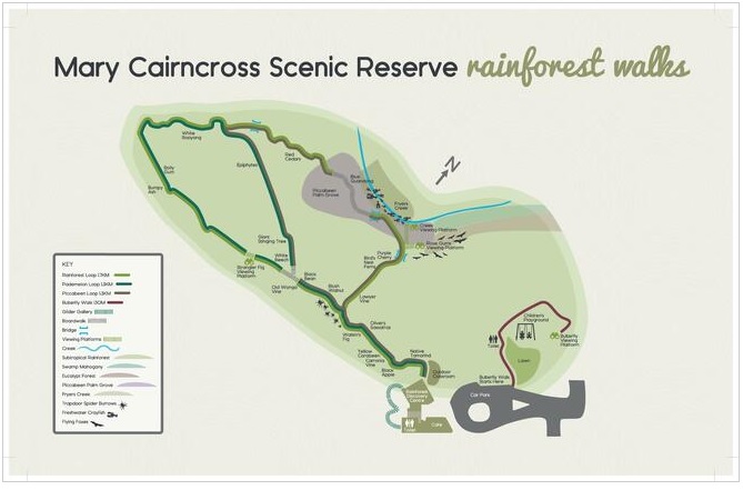 Map of the Mary cairncross Reserve Walk - Maleny